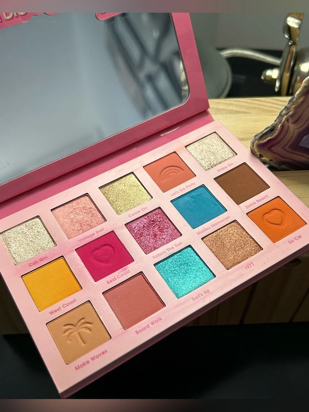 Barbie ColourPop Malibu Eyeshadow Palette - Pink, Blue, Yellow, Orange, Green